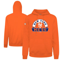New York Mets Levelwear Podium Banner Arch Hoodie - Orange - MLB Lifestyle