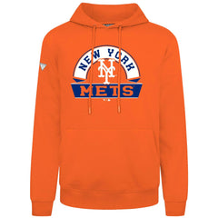New York Mets Levelwear Podium Banner Arch Hoodie - Orange - MLB Lifestyle