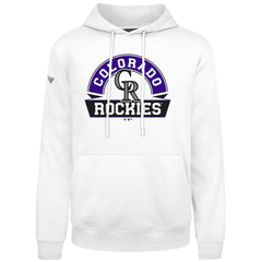 Colorado Rockies Levelwear Podium Banner Arch Hoodie - White - MLB on Sale