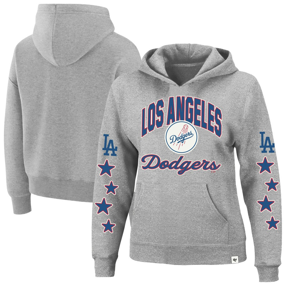 Los Angeles Dodgers '47 Women's Plus Size Starry Eye Hoodie - Heather Gray - 47 brand Lifestyle