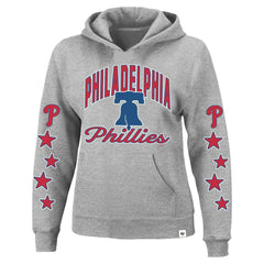Philadelphia Phillies '47 Women's Plus Size Starry Eye Hoodie - Heather Gray - 47 brand Lifestyle