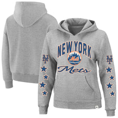 New York Mets '47 Women's Plus Size Starry Eye Hoodie - Heather Gray - 47 brand Lifestyle