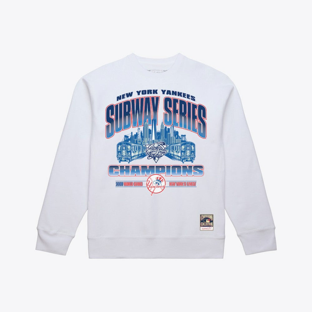 New York Yankees Mitchell & Ness Subway Series Champions Crewneck Sweatshirt - White - Mitchell & Ness Sale