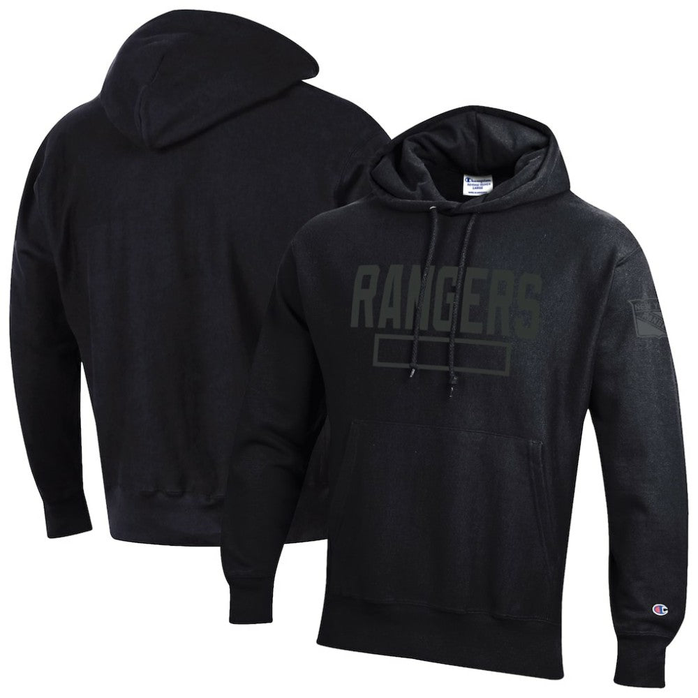 New York Rangers Champion Tonal Reverse Weave Fleece Hoodie - Black - NHL 203391358
