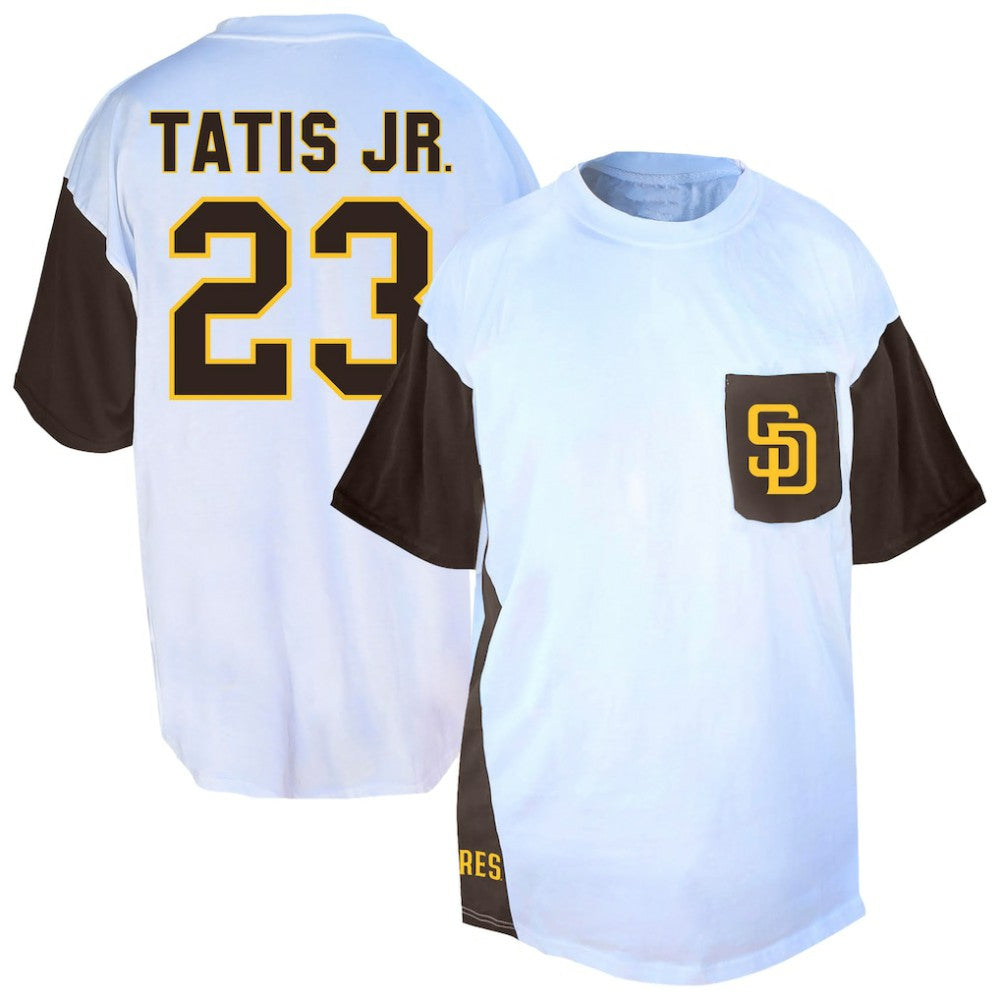 Fernando Tatis Jr. San Diego Padres Profile Big & Tall Player Name & Number T-Shirt - White/Brown - MLB Lifestyle