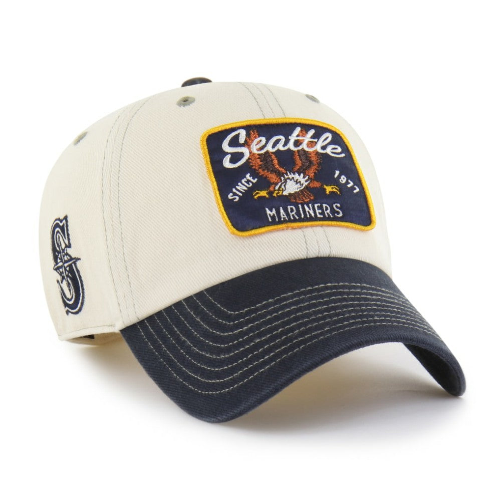 Seattle Mariners '47 Keepsake Collection Clean Up Adjustable Hat - Natural/Navy - 47 brand Discount
