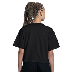 Carolina Panthers Starter Women's Rhinestone Sprinkle Boxy Cropped T-Shirt Black