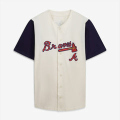 Atlanta Braves Profile Big & Tall Two-Color Fashion Jersey - Cream/Navy - MLB Lifestyle