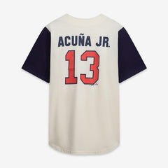 Atlanta Braves Profile Big & Tall Two-Color Fashion Jersey - Cream/Navy - MLB Lifestyle
