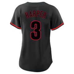 Bryce Harper Philadelphia Phillies Profile Women's Plus Size Player Name & Number Fashion Jersey - Black - MLB Lifestyle