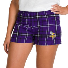 Minnesota Vikings Concepts Sport Women's Ultimate Flannel Shorts Purple/Black