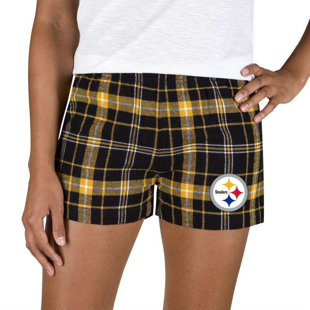 Pittsburgh Steelers Concepts Sport Women's Ultimate Flannel Shorts Black/Gold