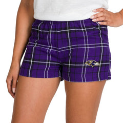 Baltimore Ravens Concepts Sport Women's Ultimate Flannel Shorts Purple/Black