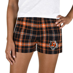 Cincinnati Bengals Concepts Sport Women's Ultimate Flannel Shorts Black/Orange