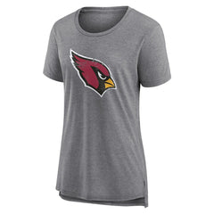 Arizona Cardinals Women's Heritage Custom Name & Number Tri-Blend T-Shirt Gray