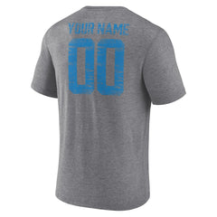 Detroit Lions Heritage Custom Name & Number Tri-Blend T-Shirt Gray