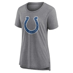 Indianapolis Colts Women's Heritage Custom Name & Number Tri-Blend T-Shirt Gray