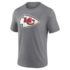 Kansas City Chiefs Heritage Custom Name & Number Tri-Blend T-Shirt Gray