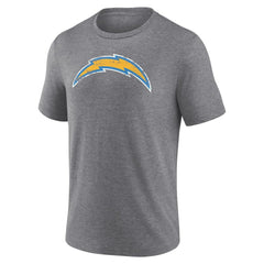 Los Angeles Chargers Heritage Custom Name & Number Tri-Blend T-Shirt Gray