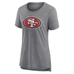 San Francisco 49ers Women's Heritage Custom Name & Number Tri-Blend T-Shirt Gray