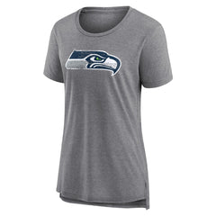 Seattle Seahawks Women's Heritage Custom Name & Number Tri-Blend T-Shirt Gray
