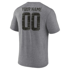 Tampa Bay Buccaneers Heritage Custom Name & Number Tri-Blend T-Shirt Gray