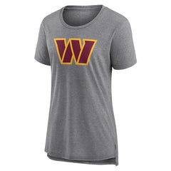 Washington Commanders Women's Heritage Custom Name & Number Tri-Blend T-Shirt Gray