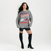 New England Patriots Gameday Couture Women's Oversized Sweet Victory Corded Sweatshirt Gray
