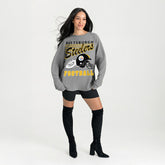 Pittsburgh Steelers Gameday Couture Women's Oversized Sweet Victory Corded Sweatshirt Gray