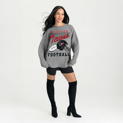 Houston Texans Gameday Couture Women's Oversized Sweet Victory Corded Sweatshirt Gray