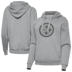Pittsburgh Steelers Antigua Women's Victory Hoodie Heather Gray