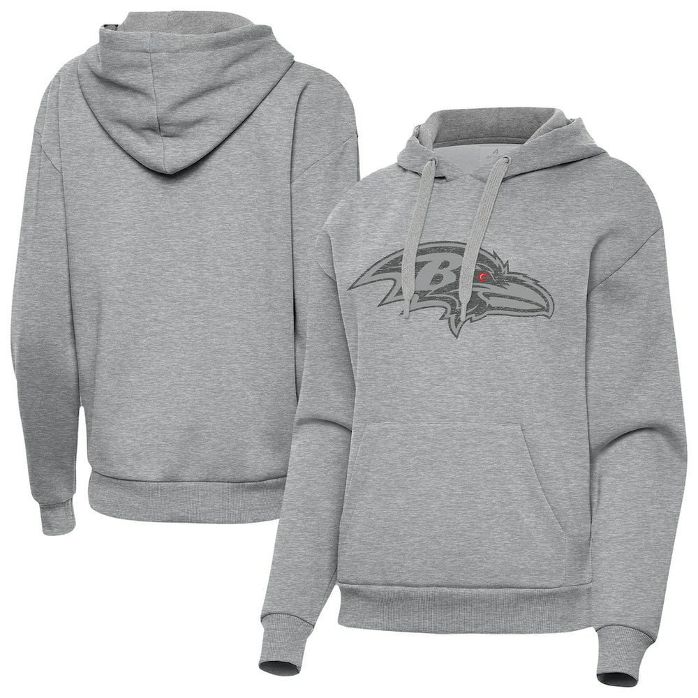 Baltimore Ravens Antigua Women's Victory Hoodie Heather Gray