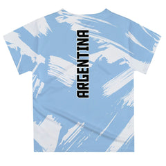 Argentina National Team Vive La Fete Youth Paint Brush T-Shirt Light Blue