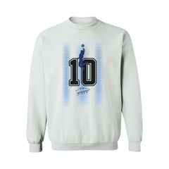 Diego Maradona Argentina National Team Vive La Fete Women's Number & Signature Sweatshirt White