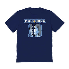 Diego Maradona Argentina National Team Vive La Fete Women's Name & Number T-Shirt Navy
