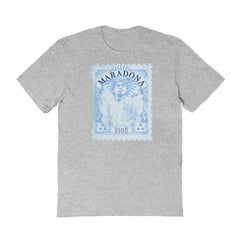 Diego Maradona Argentina National Team Vive La Fete Women's Vintage Stamp T-Shirt Gray