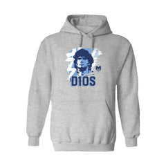 Diego Maradona Argentina National Team Vive La Fete D10S Hoodie Gray