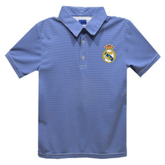 Real Madrid Vive La Fete Youth Pencil Stripe Polo Royal
