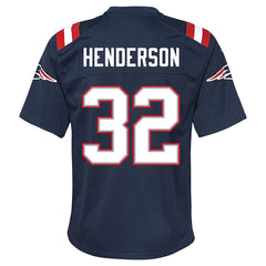 Nike TreVeyon Henderson New England Patriots Youth Team Game Jersey Navy