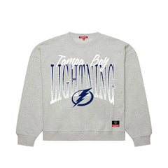 Tampa Bay Lightning Mitchell & Ness Women's Hockey Night Sweatshirt - Heather Gray - NHL 203403316