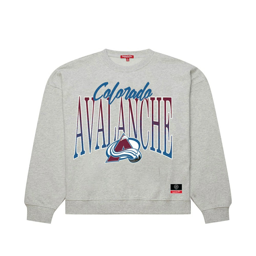 Colorado Avalanche Mitchell & Ness Women's Hockey Night Sweatshirt - Heather Gray - NHL 203403321