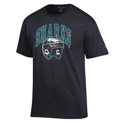 San Jose Sharks Champion Helmet T-Shirt - Black - NHL 203407117