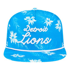 Detroit Lions New Era Palm Print A-Frame 9FIFTY Snapback Hat Blue