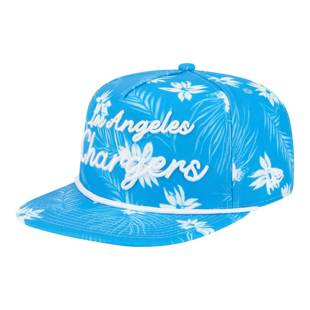 Los Angeles Chargers New Era Palm Print A-Frame 9FIFTY Snapback Hat Powder Blue