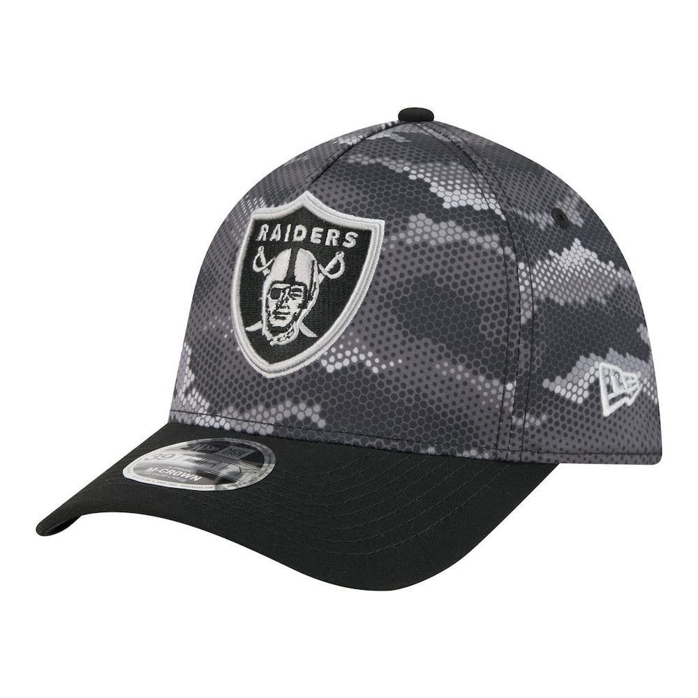 Las Vegas Raiders New Era Camo A-Frame 39THIRTY Flex Hat Black