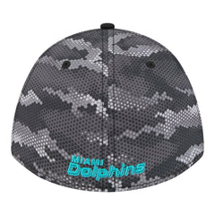 Miami Dolphins New Era Camo A-Frame 39THIRTY Flex Hat Black