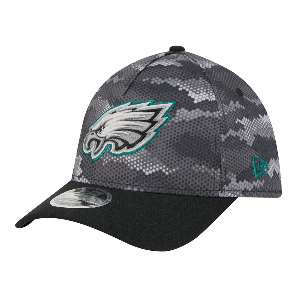 Philadelphia Eagles New Era Camo A-Frame 39THIRTY Flex Hat Black
