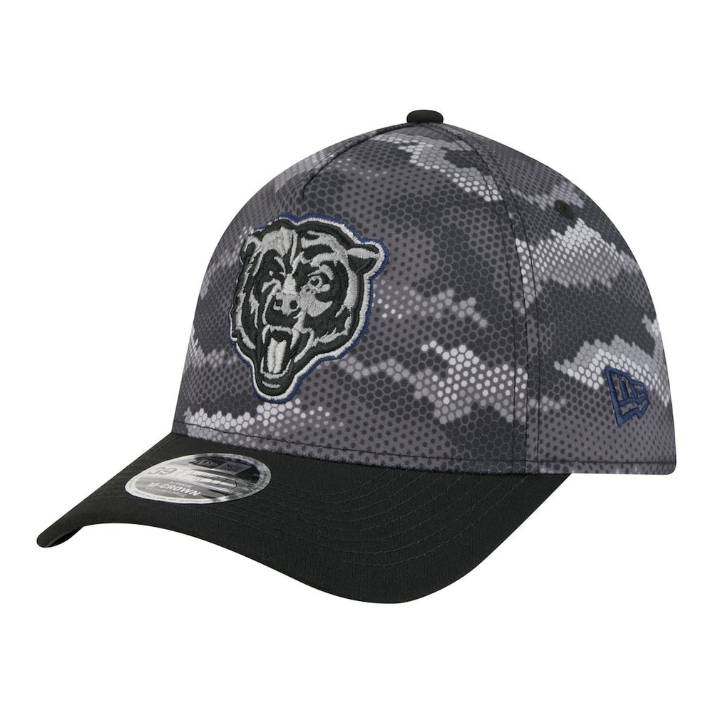Chicago Bears New Era Camo A-Frame 39THIRTY Flex Hat Black