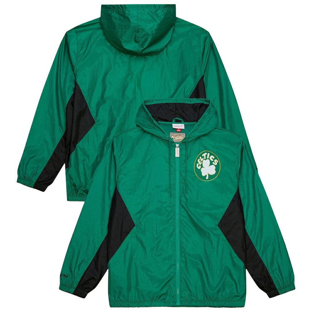 Boston Celtics Playmaker Full-Zip Hooded Windbreaker Jacket Kelly Green | Mitchell & Ness outlet