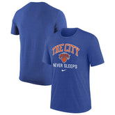 New York Knicks Tri-Blend T-Shirt Heather Royal | Nike for sale